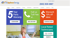 Desktop Screenshot of myapplianceservice.com