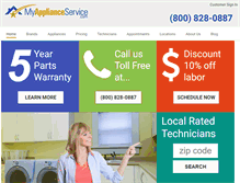 Tablet Screenshot of myapplianceservice.com